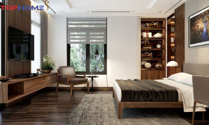 Thiết kế nội thất phòng ngủ bằng gỗ sang trọng