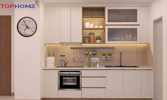 Nhà chung cư nhỏ với thiết kế bếp tiết kiệm không gian
